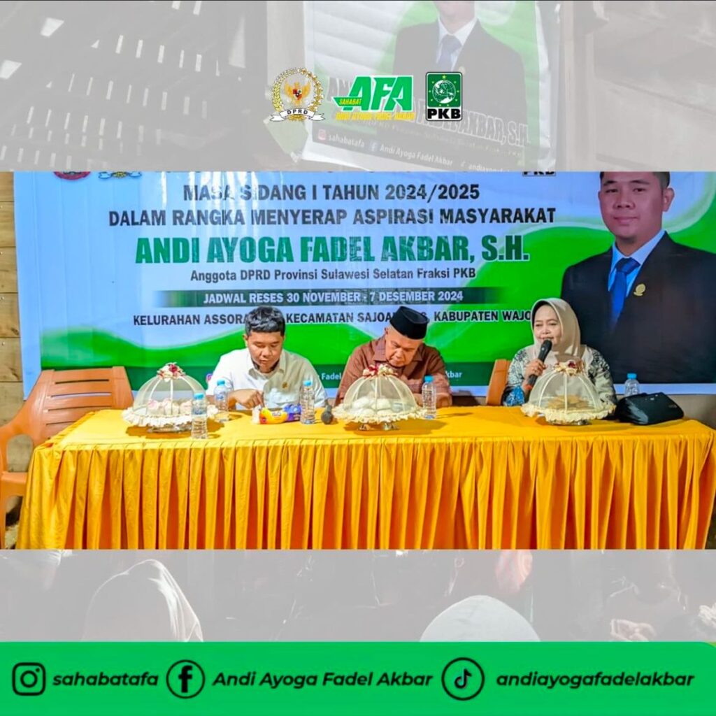 Rangkaian Reses Masa Sidang I Andi Yoga Fadel Akbar di Kabupaten Wajo.