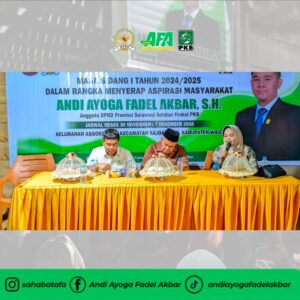 Rangkaian Reses Masa Sidang I Andi Yoga Fadel Akbar di Kabupaten Wajo.