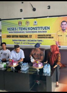 Ketua Komisi III DPRD Wajo, Andi Bayuni Marzuki, Serap Aspirasi Masyarakat.