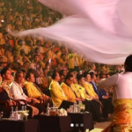 Presiden Prabowo Subianto Kesan ; Bahlil Lahadalia di HUT Golkar