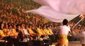 Presiden Prabowo Subianto Kesan ; Bahlil Lahadalia di HUT Golkar