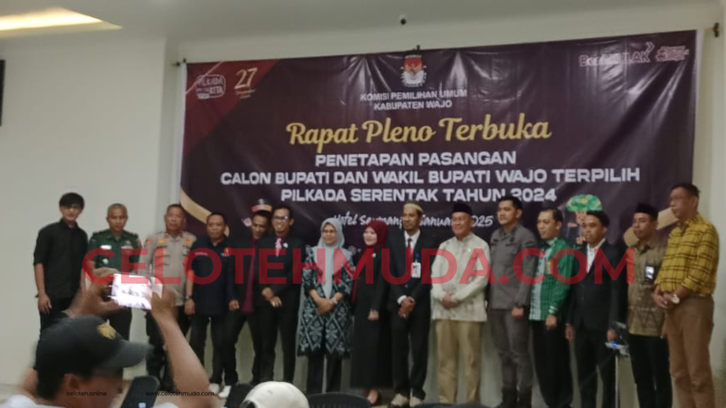Pleno terbuka KPU wajo, menetapkan Ar Rahman Pemenang pemilu 2024
