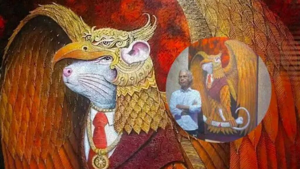 Lukisan Kontroversial “Tikus dalam Burung Garuda” Diperdebatkan, Seniman Rokhyat Angkat Bicara