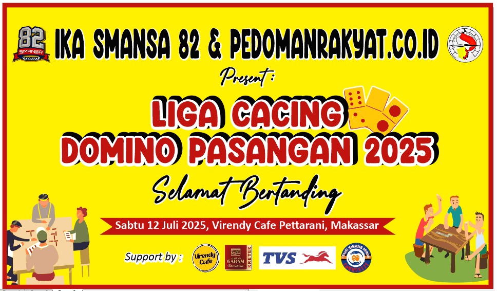 IKA SMANSA 82 dan Pedomanrakyat.co.id Gelar Liga Cacing Domino 2025, Gratis & Berhadiah Jutaan!