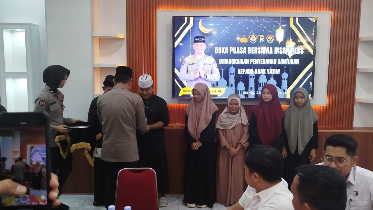 Pererat Silaturahmi, Polres Sidrap Gelar Buka Puasa Bersama Insan Pers dan Santuni Anak Yatim